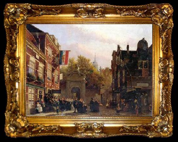 framed  unknow artist European city landscape, street landsacpe, construction, frontstore, building and architecture.035, ta009-2